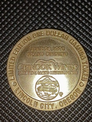  Chinook Winds Casino Grand Opening 6-28-1996 Lincoln City Or. Collector's Coin