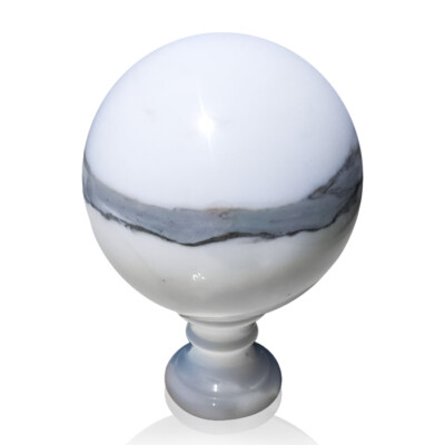 White Marble Sphere Orb Art Sculpture Ø 20Cm