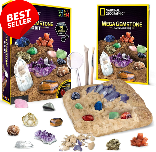 National Geographic Mega Gemstone Dig Kit, 15 Real Gemstones, STEM Educational - Picture 11 of 12