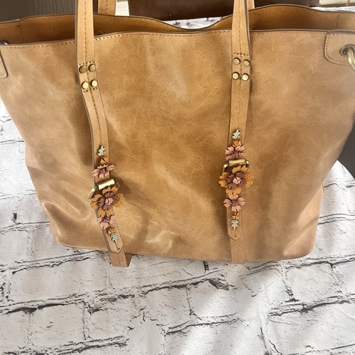 NWT Elle Jae Gypset Painted Desert Satchel Purse Embroidered Brown Vegan Leather