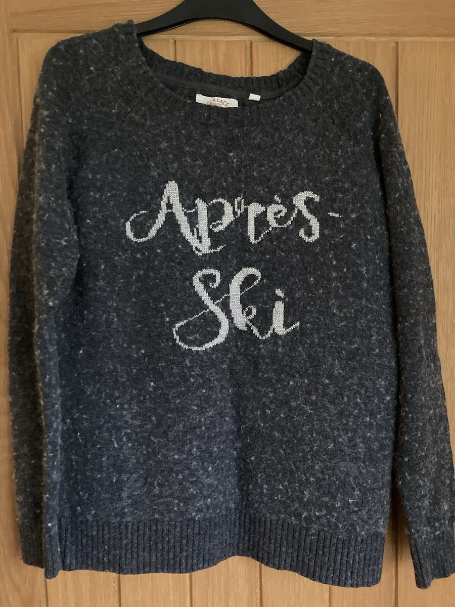 Fat Face ladies UK size 10/S grey cream 'Apres Ski' wool blend