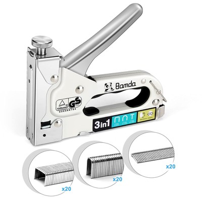 Handtacker 3 In 1 Robuster Leistungsstarker Holztacker mit 3000 Klammern Tack...