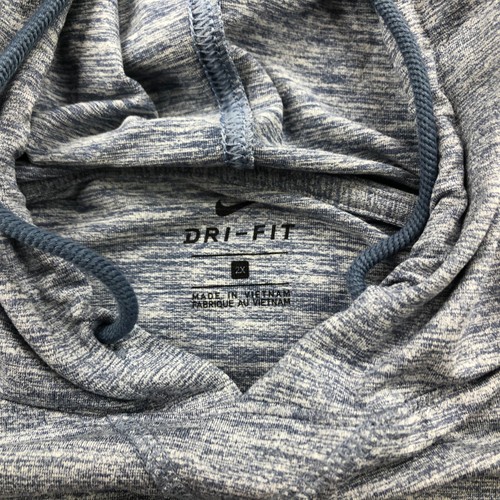 Nike Pullover Womens 2X Plus Blue Heathered Gym Hooded Casual Workout Dri Fit - Picture 4 of 7