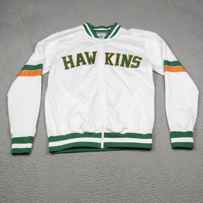 StrangerThings Hawkins High School スタジャン Stranger Things x H&M Hawkins Stadium Varsity Bomber Jacket Green