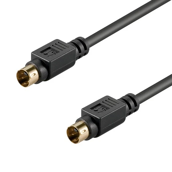 WENTRONIC 1 m SVHS Kabel S-Video 4 pol min DIN Stecker S-Video vergoldet Anschlusskabel TV