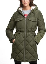 Levi's Women's Quilted Parka Jacket with Plush Hood Variety 23