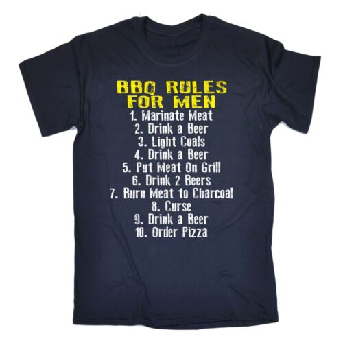BBQ Rules For Men T-SHIRT tee Outdoor Barbecue cooking funny Gift Gifts T Shirts - Picture 1 of 9