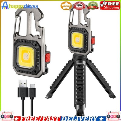 Mini COB Keychain Light 600LM Bottle Opener LED Small Flashlight Keyring 500mAh