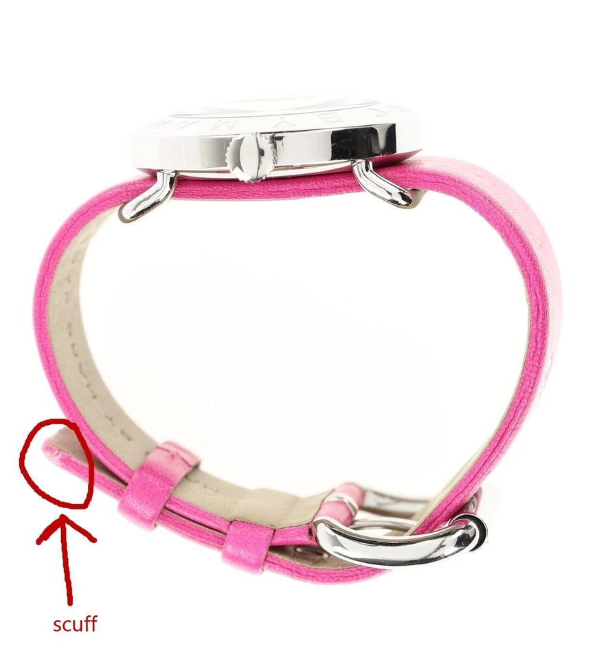 Marc by Marc Jacobs MBM1286 Ladies Watch Vivid Pink Leather Silver Amy 134554 - Image 3 of 4