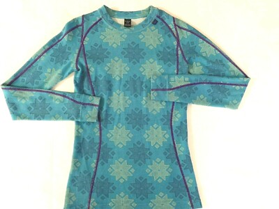 Helly Hansen Blue Active Printed Top Long Sleeve Women Shirt Size XS