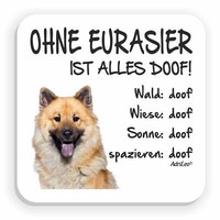 "KüHlschrankmagnet \"Ohne Eurasier Ist Alles Doof!\" Hund Magnet Pin Dog Deko"