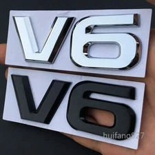 3D Metal V6 Car Rear Trunk Lid Body Fender Badge Emblem Decal Sticker