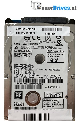 Hitachi HTS725032A7E630 - 320 GB - SATA - PCB 220 0A90351 01 *