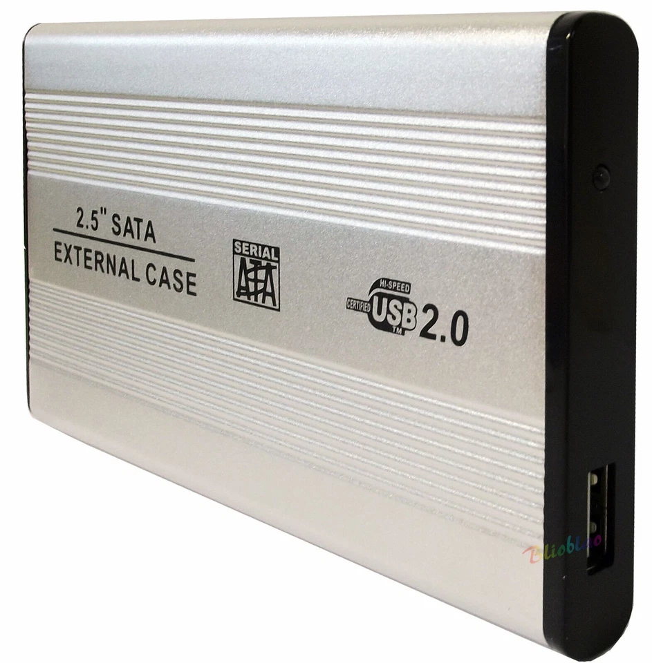 BOX CASE 2,5 PER HDD ESTERNO Usb 2.0 ALLUMINIO HARD DISK SATA 2 5 cavo 2,5" - Immagine 4 di 4