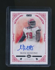 IKEM EKWONU 2022 ONYX VINTAGE FOOTBALL SIGNATURES BLUE INK AUTO 
