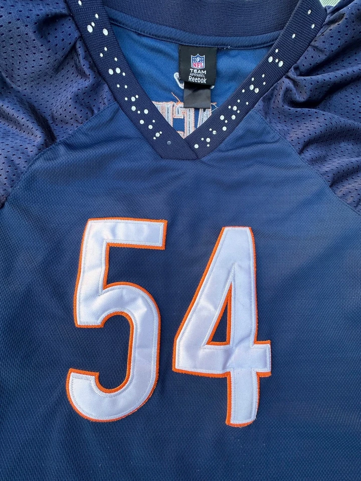 Camiseta Feminina Vintage Reebok NFL Chicago Bears Brian Urlacher #54_VEJA FOTOS. - Imagem 3 de 4