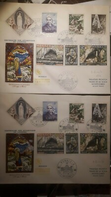 PRINCIPATO MONACO 2 COVER FDC 1958 No. 14 B