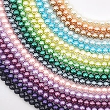 High Quality Glass Pearl Round Spacer Loose Beads 3mm 4mm 6mm 8mm 10mm 12mm 15"
