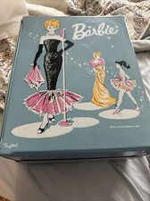 1962 Vintage Barbie Doll Double Carrying Case Wardrobe Blue W/ boxes PRE-OWNED