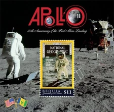 Bequia 2019 - Apollo 11 - Space Moon Landing - Souvenir Stamp Sheet - MNH
