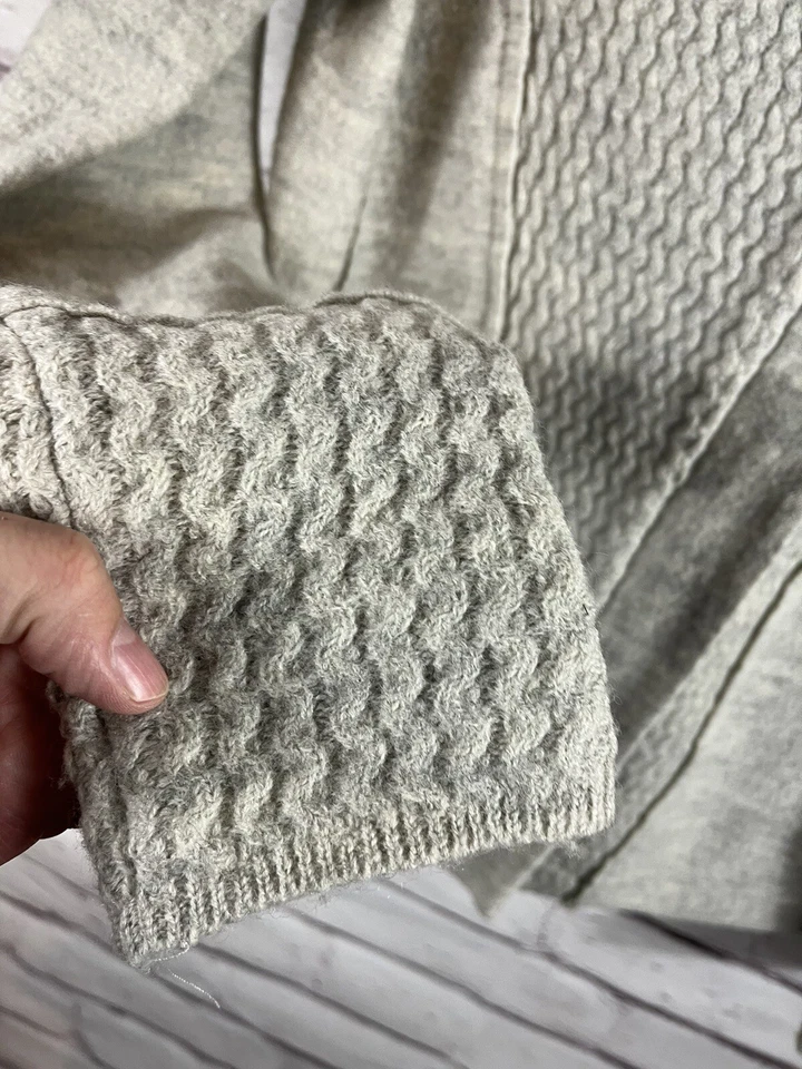 Chaqueta cárdigan Sparrow para mujer talla S gris manga larga cremallera moto 100 % lana Foto 4 de 4