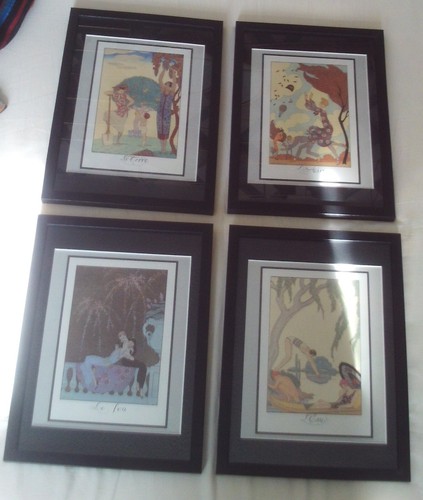 Georges Barbier The Four Seasons Art Deco Prints Framed & Mounted A4 Job Lot NOS