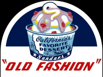Foster Freeze Old Fashion Ice Cream Sundaes DIECUT NEW 18'' Wide Sign USA STEEL