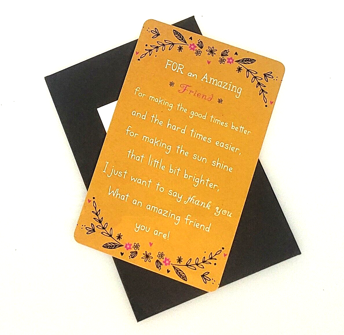 Wallet Card FRIEND. Thinking of You, Friendship, Thank you. Keepsake & Envelope.