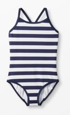 NEW NWT Hanna Andersson Toddler Girl Swimsuit 90 3 Navy Stripes