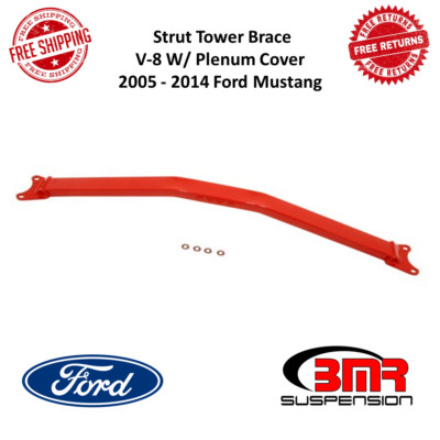 BMR Suspension Red Plenum Cover Strut Tower Brace For 2005 - 2014 Ford Mustang