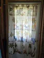 Jungle Animals Nursery Tab Top Curtain Panels 30"x67.5" Each Set of 2