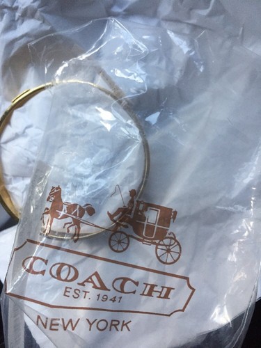 NWT Coach Rose Pink/ Gold 1/2" Bangle Bracelet Coach "C" Theme MSRP $78 F96855 - Picture 5 of 6
