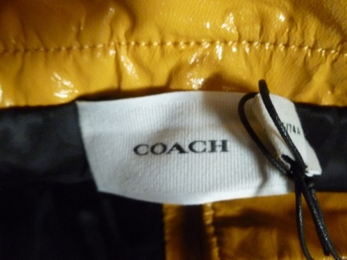 Coach Patent Leather Miniskirt UK SIZE L 32" CS489 New Stunning Rare Tagged - Picture 12 of 24