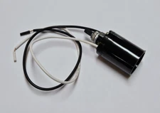 PHENOLIC BOTTOM TURN KNOB LAMP SOCKET E26 MEDIUM BASE 13" WIRE LEADS 47747JB