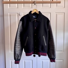 Polo Ralph Lauren Varsity Jacket Black Red Le...