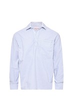 Orlebar Brown Shanklin Twin Stripe - Light Island Sky/White Overhead Long Sleeve