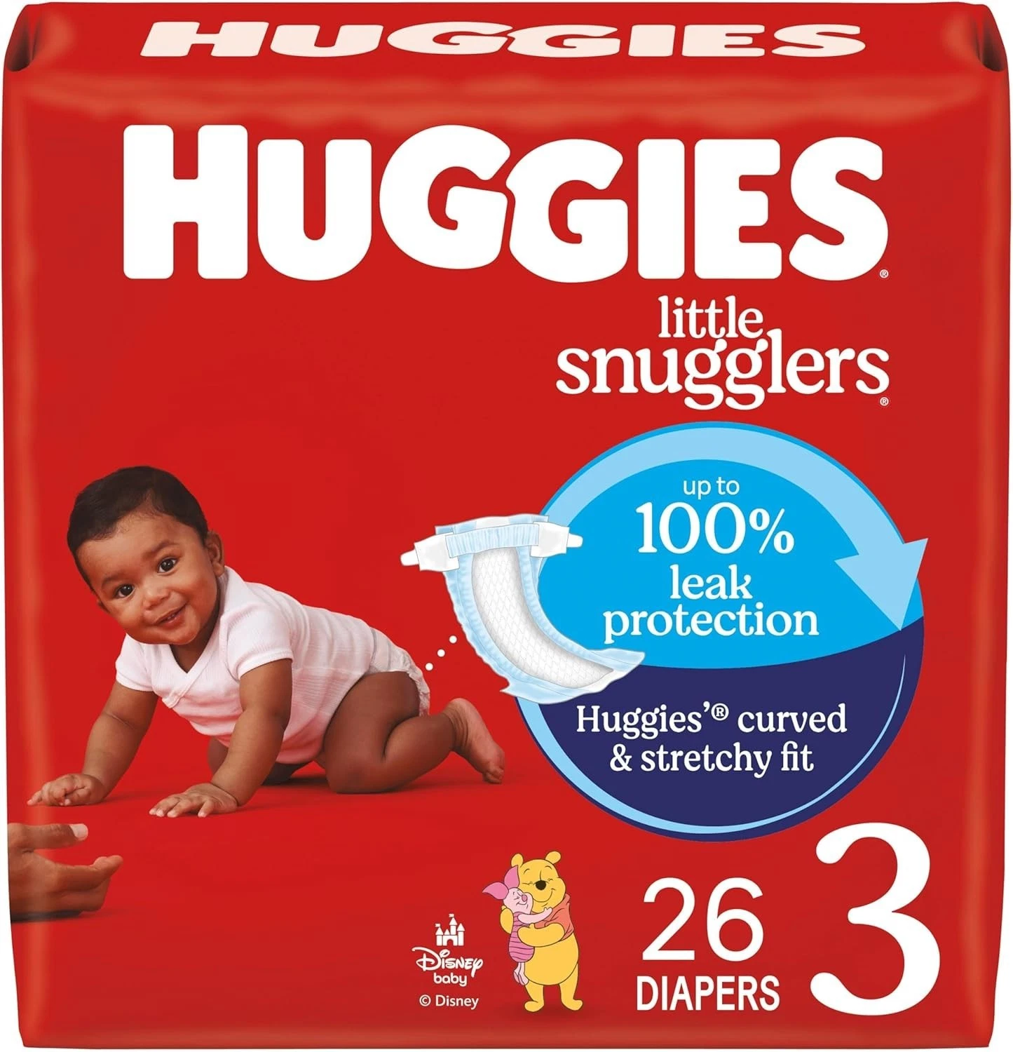 Huggies Size 3 Diapers, Little Snugglers, Size 3 (16-28 lbs), 26 Count