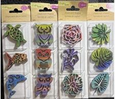 Wooden Laser Crafter's Square Cut Owl Hummingbird Flower Marine More 10 PKG Lot