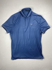 G/Fore Polo Shirt Men's XL Blue Golf Performance Stretch Geometric