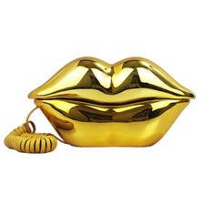 TelPal Corded Landline Phones for Home, Funny Novelty Lip Phone lip-02-golden