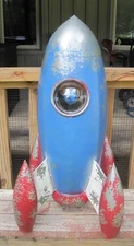 28" Tall Scrapyard Art Metal Space Alien Garden Space Rocket Spaceship