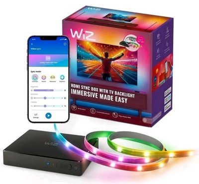 WiZ HDMI Sync Box with TV Backlight, Multicolor LED, Wi-Fi, 55-65'' TVs BRAND NEW