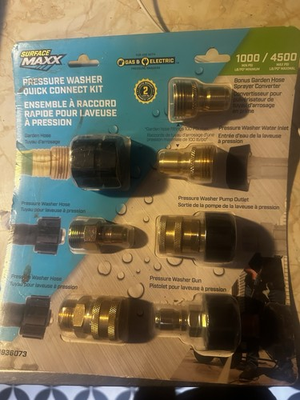 #ad 7 peice Pressure Washer Adapter Set Quick connect set 1000 4500 psi $25.00