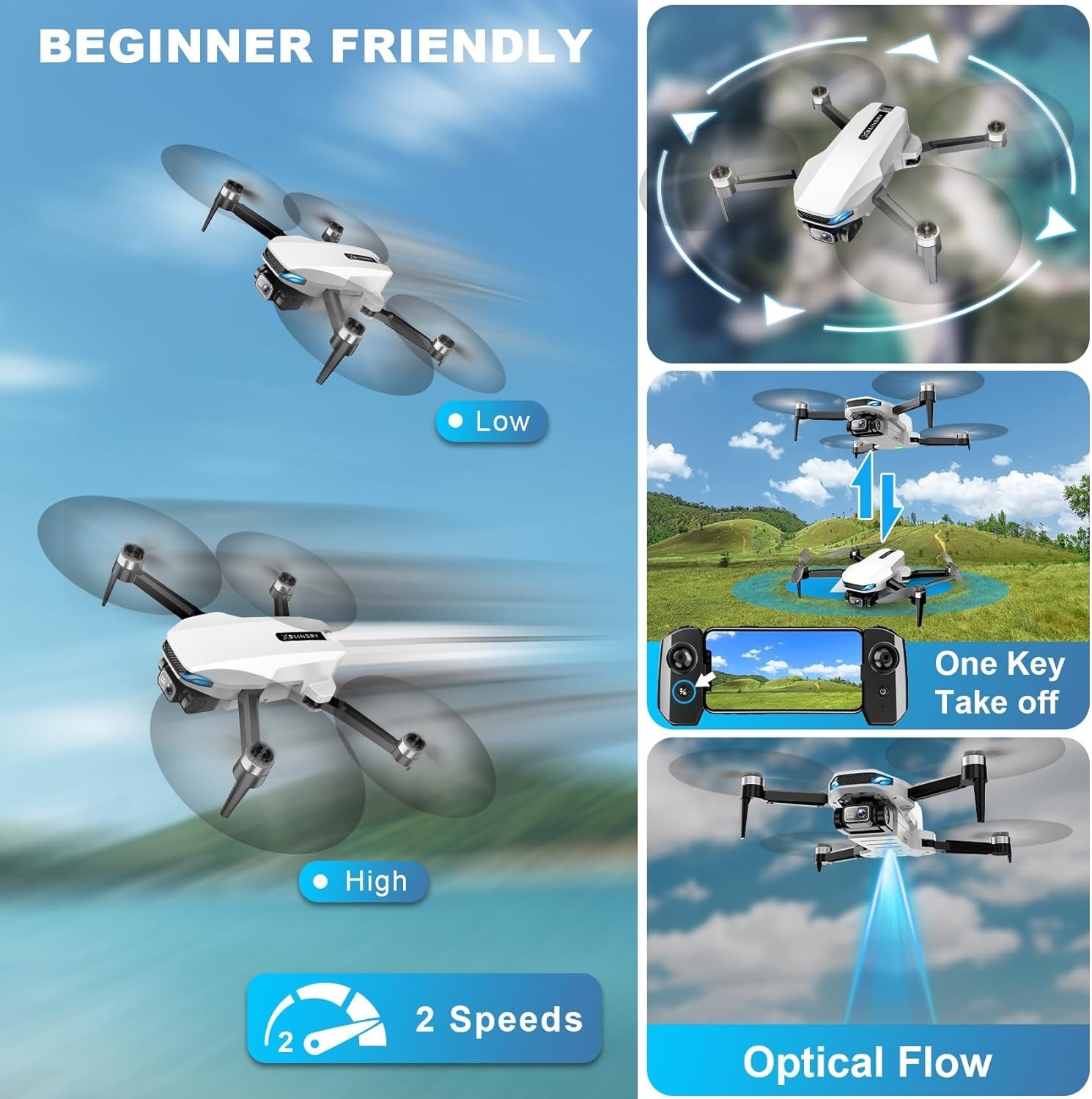 GPS Drone with Camera for Adults, 2K HD GPS Drones with Auto Return, Follow M...
