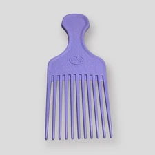 Vintage Goody Hair Pick Textured Plastic Handle Lift Comb 6.5" Lilac Purple