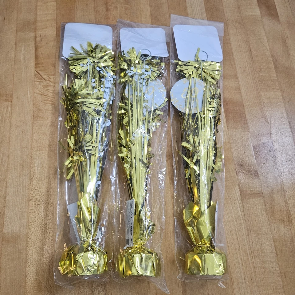 (3) Peça central de mesa 50º aniversário aniversário aniversário dourado foto em spray 18 polegadas - Imagem 3 de 4