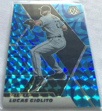 2021 Panini Mosaic Baseball Lucas Giolito Chicago White Sox Reactive Blue Prizm