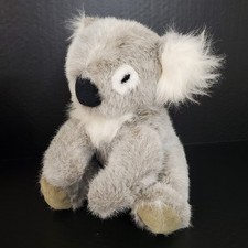 Vintage Realistic Koala 9" Stuffed Animal Plush Gray and White Made In Korea