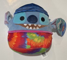 Squishmallows Disney Stitch Hippie 7" Plush Tie Dye Beanie Alien NWT Collectible