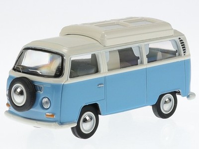VW Volkswagen T2a Camper blue-white diecast model car 452030400 Schuco 1:64